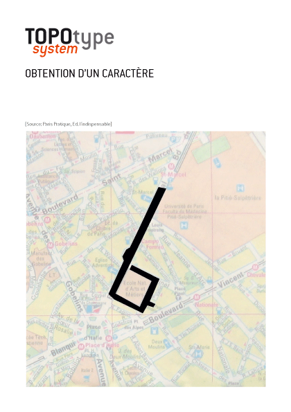 a type made using street map for TOPOTYPE SYSTEM