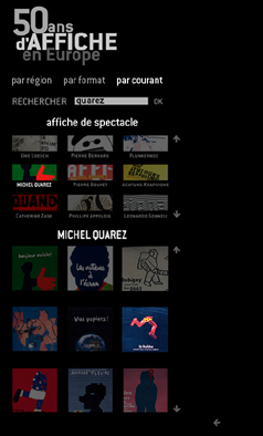 an interface about posters in europe