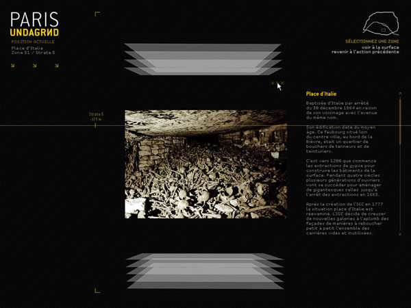 an interface to explore paris undaground