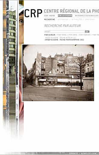 an interface design by alex kanos for CRP CENTRE RÉGIONALE DE LA PHOTOGRAPHIE