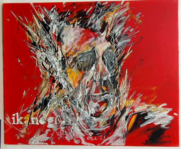 ecorchure vectorielle a canvas with a face tears apart