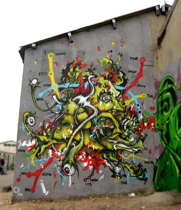"peintures 2009" a wall paint by alex kanos in 2009