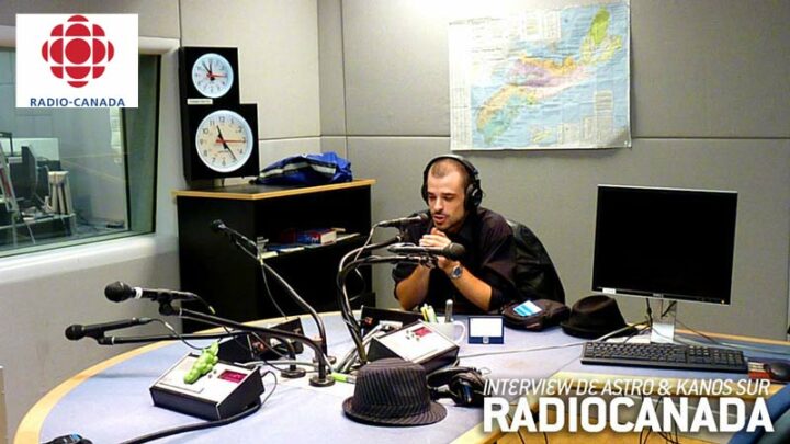 alex kanos giving an interview in radio canada about cellograff in halifax
