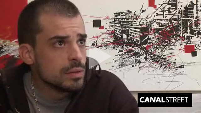 alex kanos giving an interview for canal street