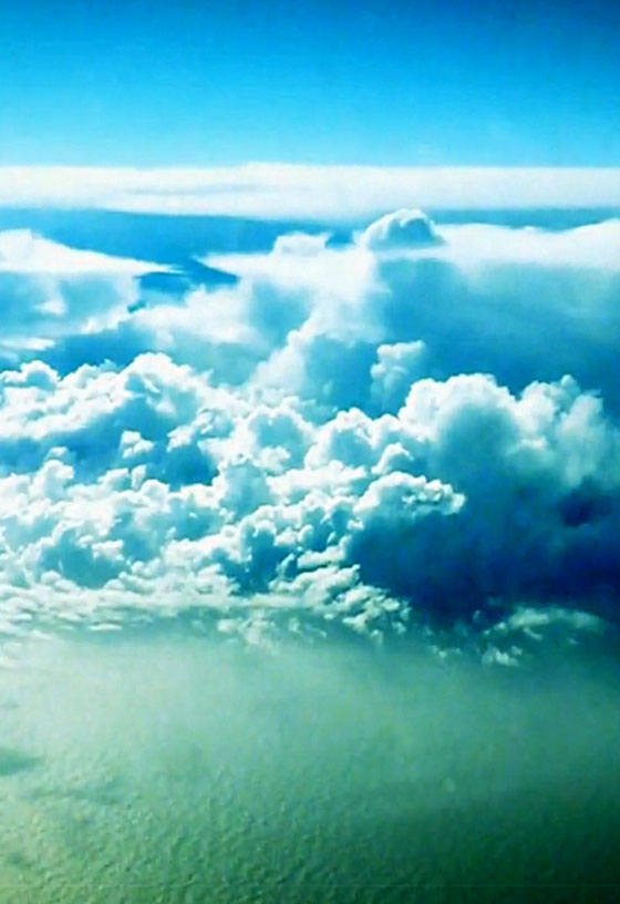 a photo taken in the air during a jetlag flight travel