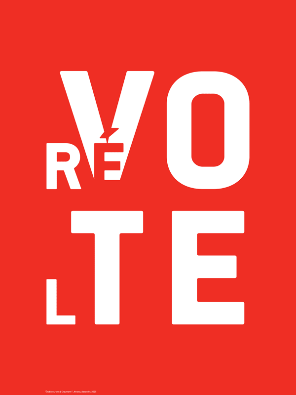 a poster with words vote et revolte intricated got mention by jury