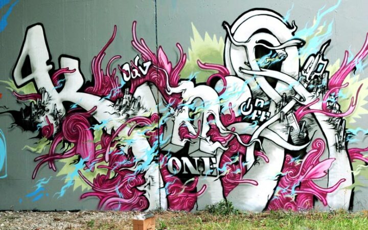 a graffiti made by alex kanos during odv tour