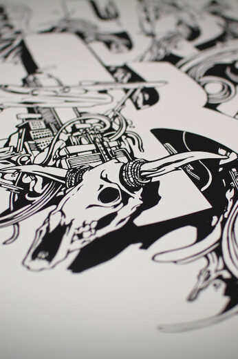 a Screen Print made by Alex Kanos a screen print by alex kanos