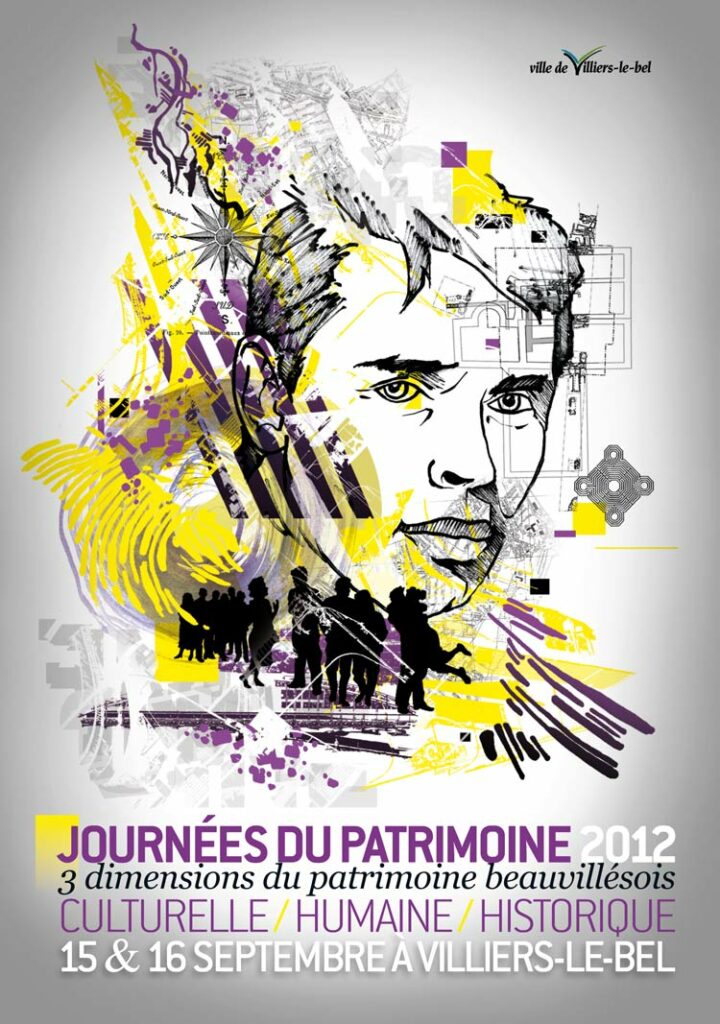 a poster graphic design made by alex kanos for patrimoine days in villiers le bel