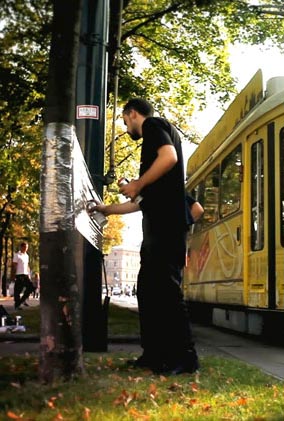 kanos paint a cellograff in vienna austria