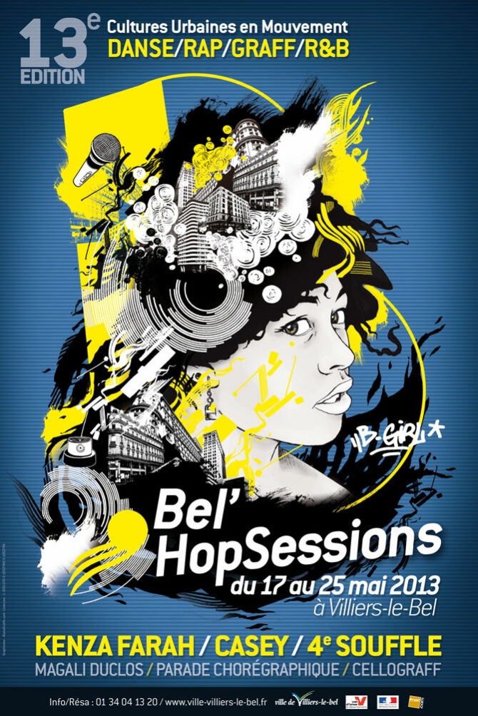 a Poster made by Alex Kanos for Bel’HopSessions 2013 a poster for a cultural event of hip hop