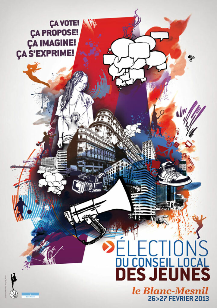 elections conseil local poster for cityhall of blanc-mesnil