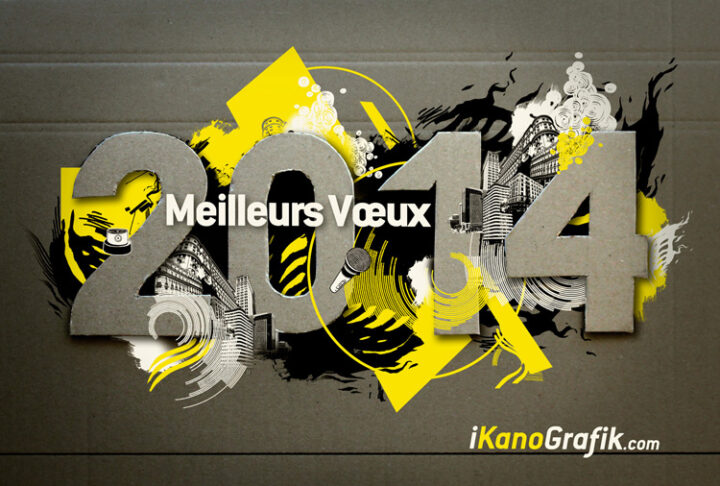 VOEUX 2014 / Cardboard Graphic Design best wishes card from 2014