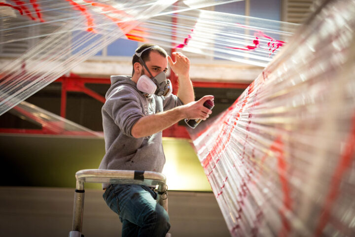 Kanos paint on a Cellograff installation