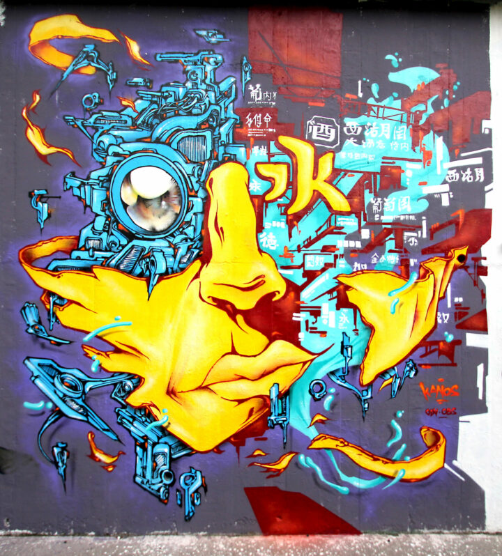 Kanos Worldwide , a face tears apart with mecanical part