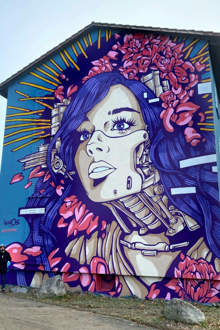 A Street Art Mural paint by Alex Kanos in Geneva a street art wall made by alex kanos with spraycan