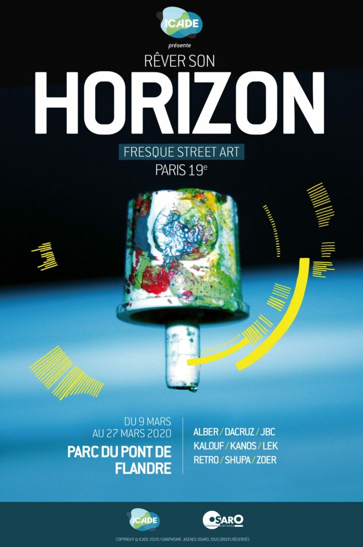 Horizon Graphic Design made by Alex Kanos for Icade Paris with a spray can