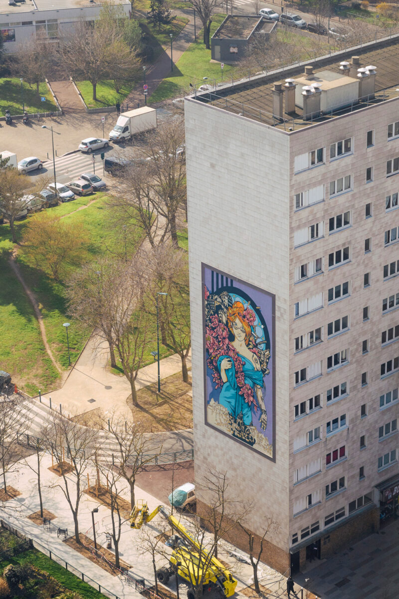 How does it work hiring me? 1 a Street Art Mural painted by Alex Kanos in Acacias Geneva