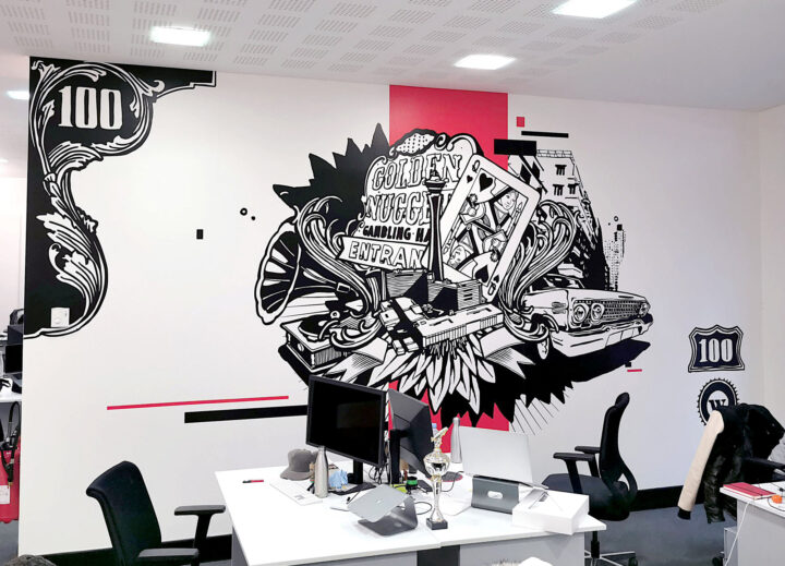 a wall made by alex kanos in winamax office