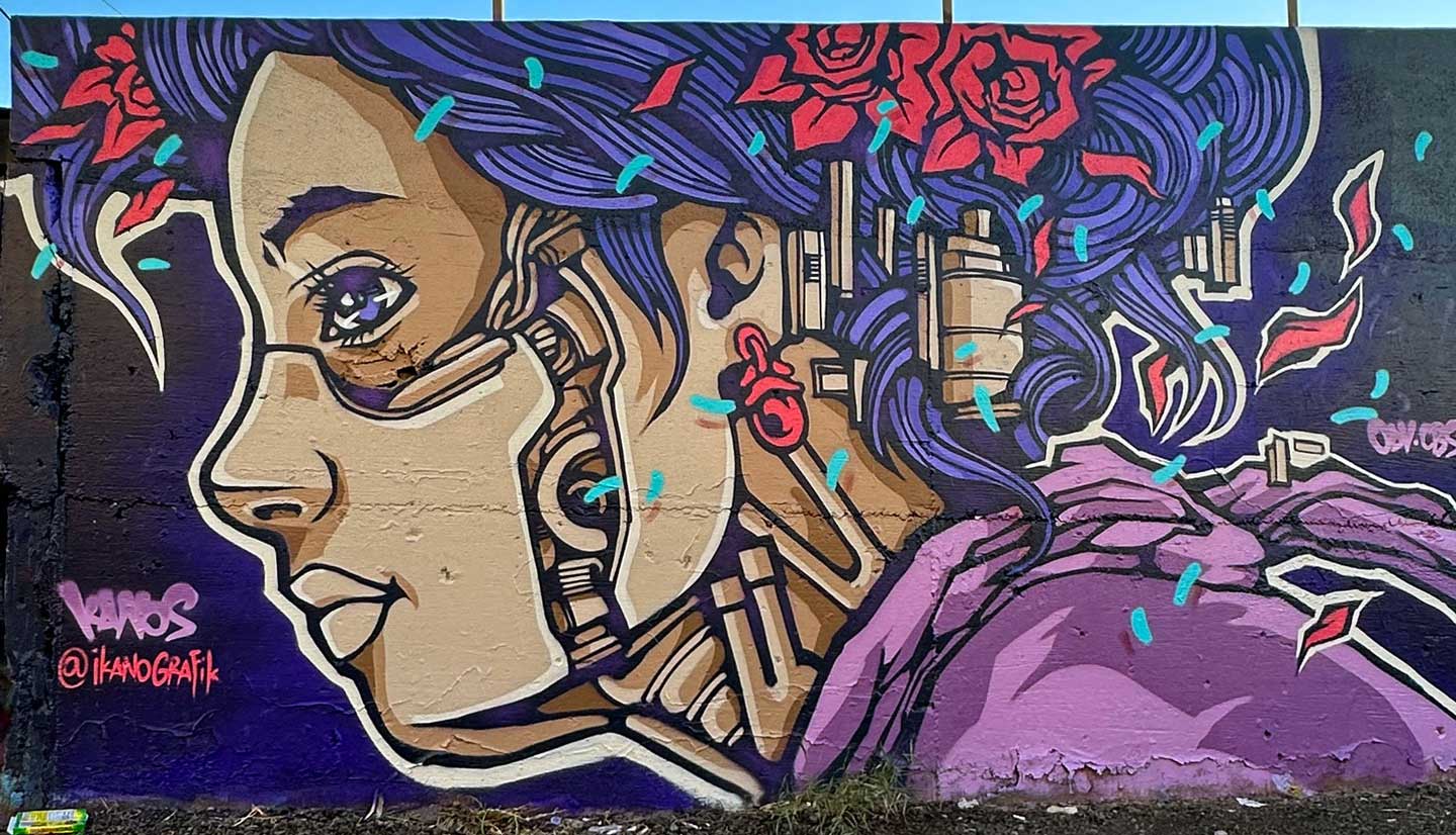 Street art Mural made by Alex Kanos in Phoenix Street art Mural made by Alex Kanos in Phoenix