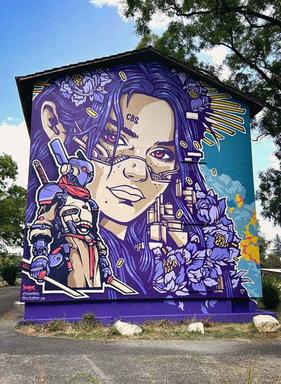 Valkyrie geneva large-scale mural by Alex Kanos