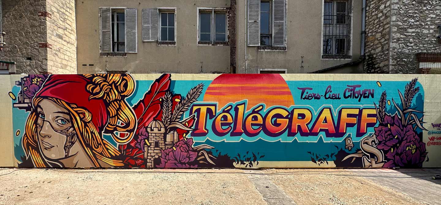 Street art mural painted in Gonesse, France by Alex Kanos