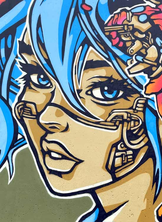 Street art mural by Alex Kanos in Vejle Denmark