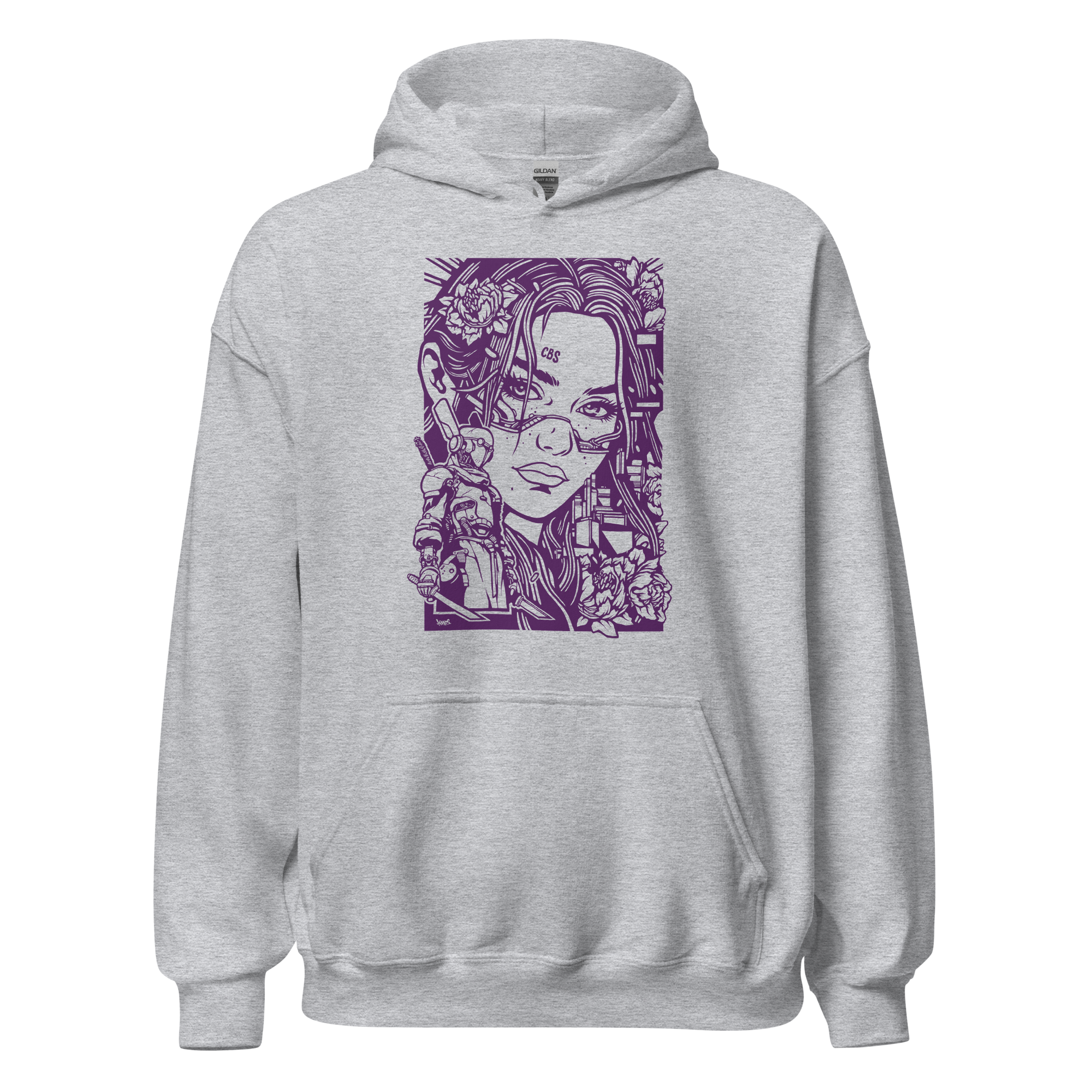 Valkyrie Hoodie cyberpunk wearable design from geneva street art mural artwork