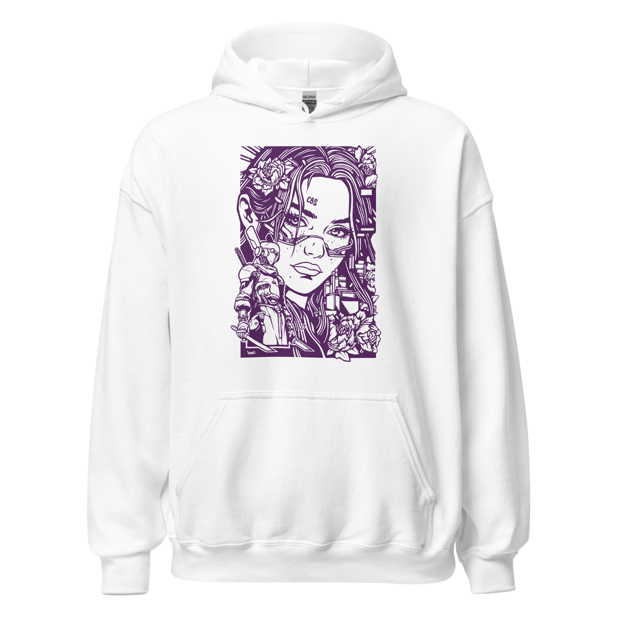 Valkyrie Hoodie cyberpunk wearable design from Geneva street art mural artwork
