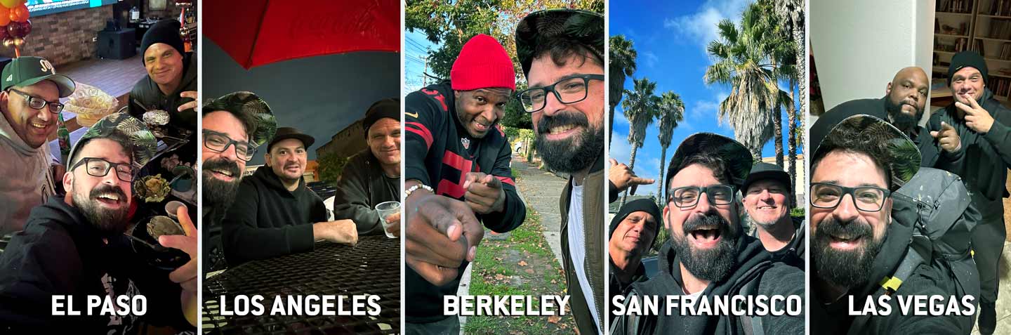 Street art crew collaboration and artists reunion during The Road Warriors 2025 USA project