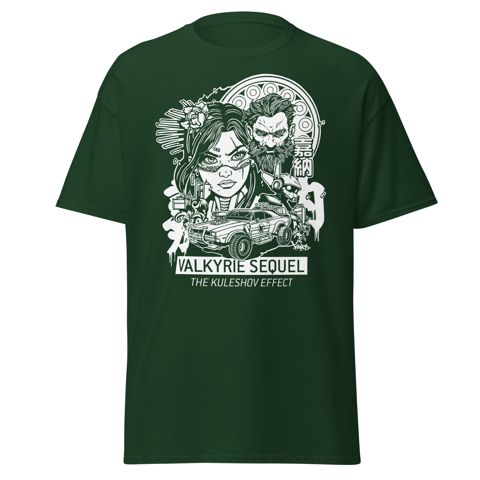 V SEQUEL Shirt featuring Alex Kanos’ Valkyrie Sequel cyberpunk artwork