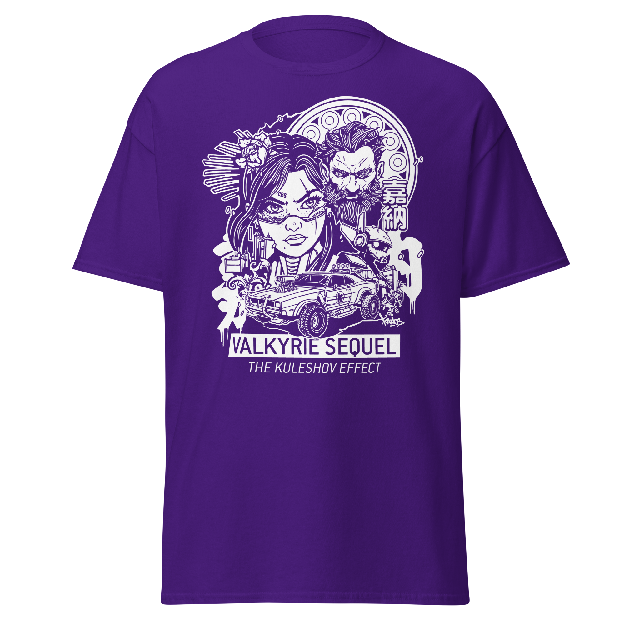 V SEQUEL Shirt featuring Alex Kanos’ Valkyrie Sequel cyberpunk artwork