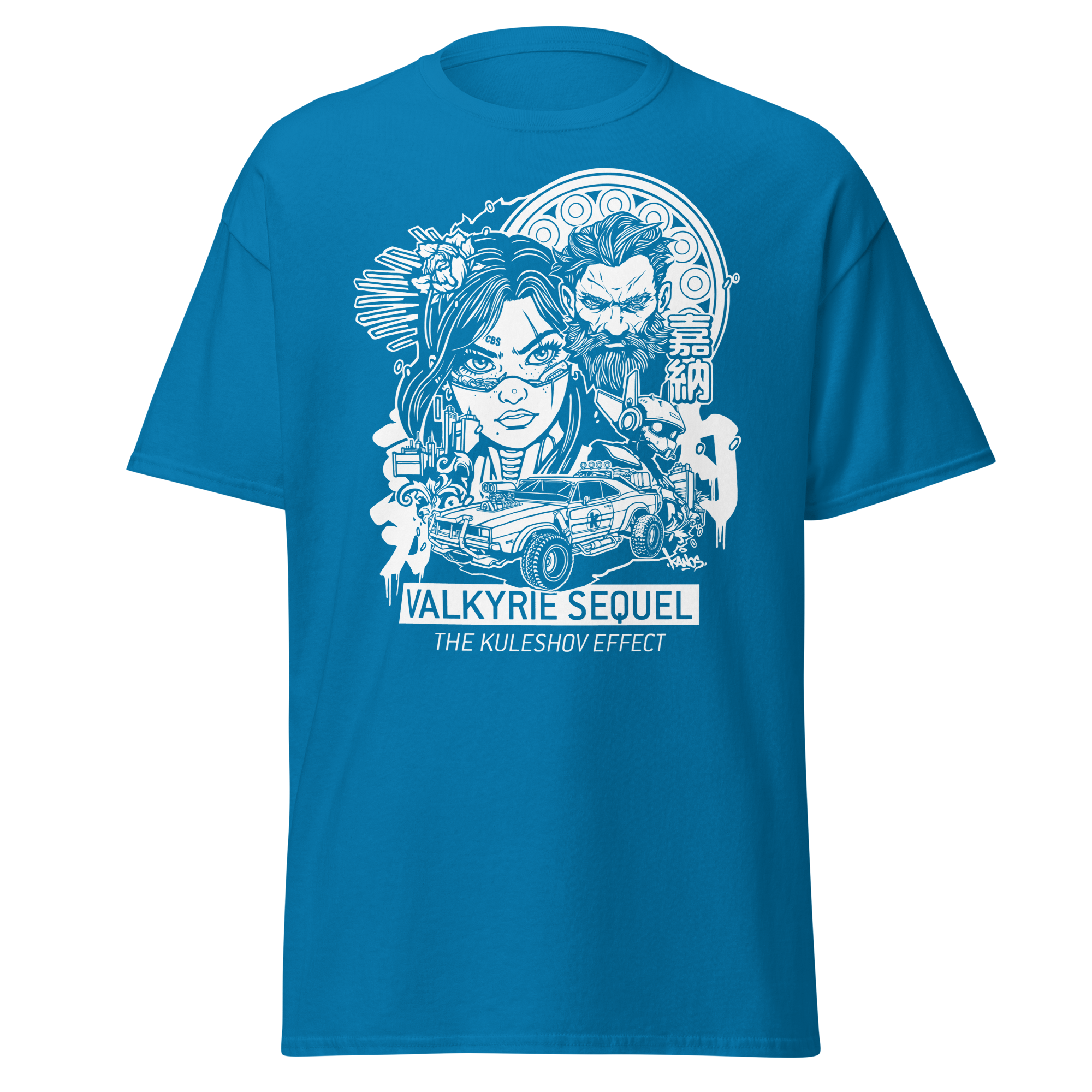 V SEQUEL Shirt featuring Alex Kanos’ Valkyrie Sequel cyberpunk artwork